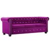 vidaXL Canap&eacute; &agrave; 3 places Rev&ecirc;tement en velours 199 x 75 x 72 cm Violet
