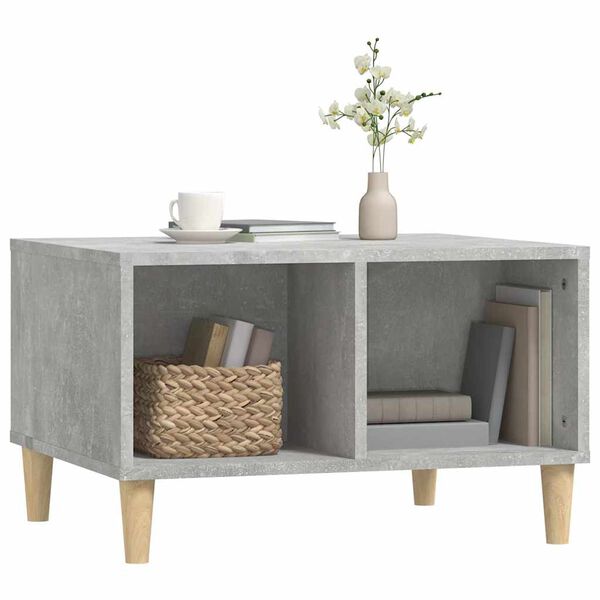 vidaXL Table basse Gris b&eacute;ton 60x50x36,5 cm Bois d'ing&eacute;nierie