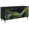 vidaXL Meuble TV WIJHE 102 x 33 x 51 cm Ch&ecirc;ne noir Bois d'ing&eacute;nierie