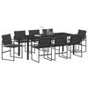 vidaXL Ensemble de salle &agrave; manger pour jardin 9 pcs Noir