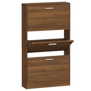 vidaXL Armoire &agrave; chaussures Ch&ecirc;ne marron 59x17x108cm Bois d'ing&eacute;nierie