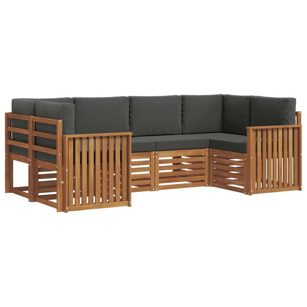 vidaXL Ensemble de canap&eacute; d'angle 6 pcs Naturel et Anthracite