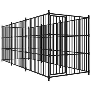 vidaXL Chenil d'ext&eacute;rieur pour chiens 450 x 150 x 185 cm