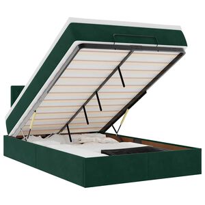 vidaXL Cadre de lit ottoman avec matelas vert fonc&eacute; 120x200 cm velours