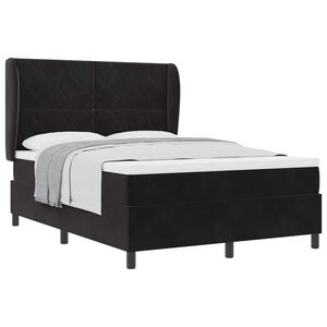 vidaXL Lit &agrave; ressorts avec matelas Noir 200 x 140 cm Polyester