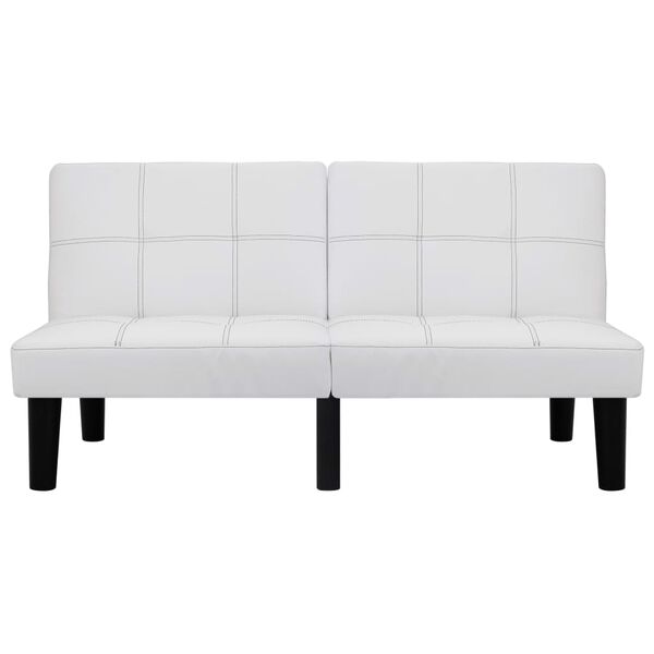 vidaXL Canap&eacute; &agrave; 2 places Blanc Similicuir