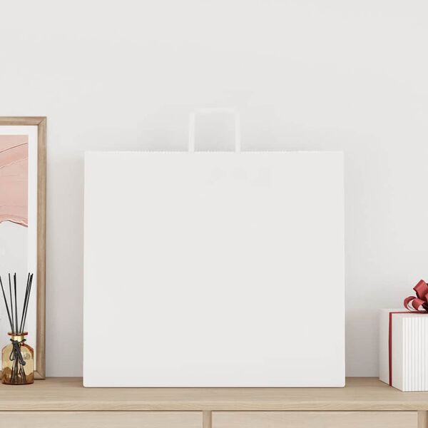 vidaXL Sacs en papier 250 pcs avec poign&eacute;es blanc 54x15x49 cm