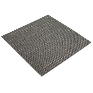 vidaXL Carreau de tapis Ray&eacute; Marron Fonc&eacute; 50 x 50 cm 36 pc