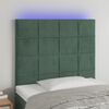 vidaXL T&ecirc;te de lit &agrave; LED Vert fonc&eacute; 100x5x118/128 cm Velours