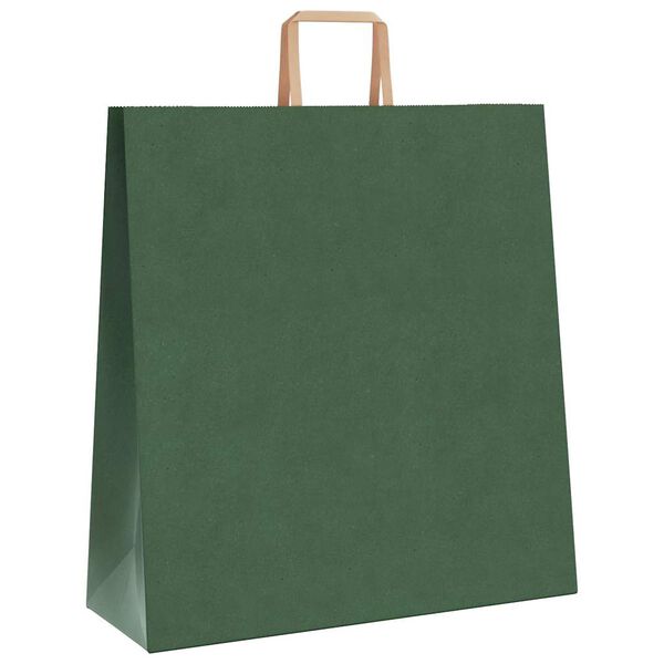 vidaXL Sacs en papier 50 pcs avec poign&eacute;es vert 45x17x48 cm