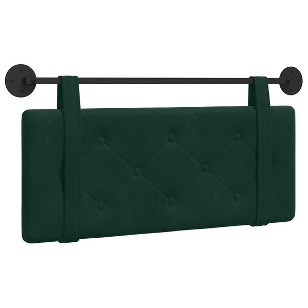 vidaXL T&ecirc;te de lit suspendue Vert fonc&eacute; 110 x 55 x 5 cm Velours
