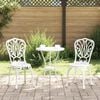 vidaXL Ensemble bistro de jardin 3 pcs Blanc Aluminium