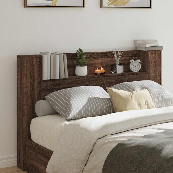 vidaXL T&ecirc;te de lit Ch&ecirc;ne brun 160 x 16,5 x 103,5 cm Bois d'ing&eacute;nierie