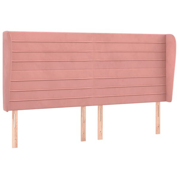 vidaXL T&ecirc;te de lit avec oreilles Rose 203x23x118/128 cm Velours