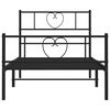 vidaXL Cadre de lit m&eacute;tal sans matelas avec pied de lit noir 90x190 cm