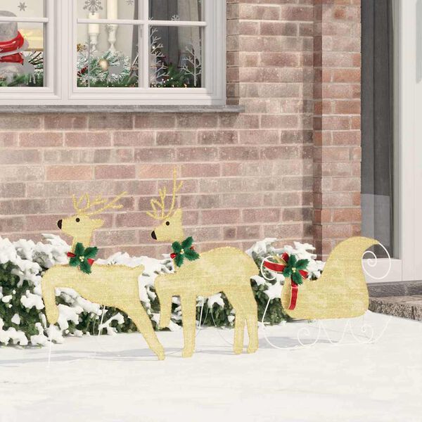 vidaXL Rennes LED 3 pcs Blanc chaud tissu
