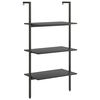 vidaXL &Eacute;tag&egrave;re inclin&eacute;e &agrave; 3 niveaux Noir 64x35x120,5 cm