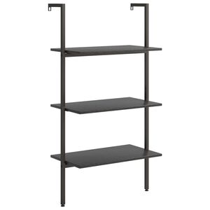 vidaXL &Eacute;tag&egrave;re inclin&eacute;e &agrave; 3 niveaux Noir 64x35x120,5 cm