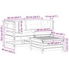 vidaXL Salon de jardin 3 pcs avec coussins blanc bois de pin massif