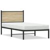 vidaXL Cadre de lit en m&eacute;tal sans matelas ch&ecirc;ne sonoma 90x200 cm