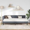 vidaXL Cadre de lit d'angle avec matelas 2 pcs Gris Velours