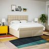 vidaXL Sommier &agrave; lattes de lit avec matelas Cr&egrave;me 180x200 cm Tissu