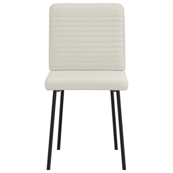vidaXL Chaises &agrave; manger lot de 4 Cr&egrave;me Velours