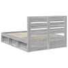 vidaXL Cadre de lit Gris Sonoma 140 x 190 cm Bois de pin massif