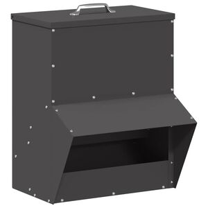 vidaXL Mangeoire pour poules Noir 20 x 25 x 35 cm Acier Lamin&eacute; &agrave; Froid