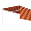 vidaXL Auvent manuel r&eacute;tractable avec store 4x3 m Orange et marron