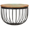 vidaXL Table basse Ø50x35 cm bois de récupération massif et acier