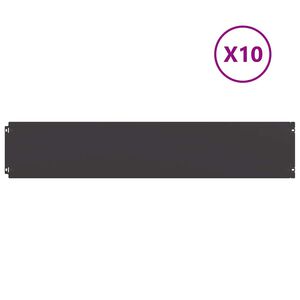 vidaXL Bordures de pelouse 10 pcs noir 20x103 cm acier lamin&eacute; &agrave; froid