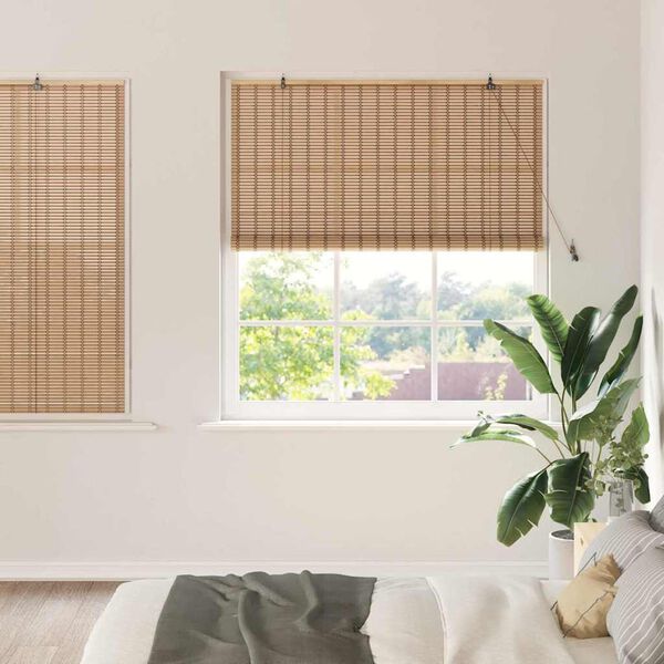 vidaXL Store enrouleur avec des rideaux Nature 140 x 160 cm Bambou