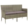 vidaXL Canap&eacute; de jardin 3 places avec coussin Gris R&eacute;sine tress&eacute;e