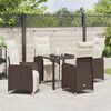 vidaXL Ensemble de salle à manger pour jardin 5 pcs Marron Poly rotin