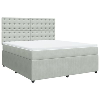 vidaXL Sommier à lattes de lit et matelas Gris clair 180x200cm Velours