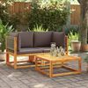 vidaXL Canap&eacute;s d'angle de jardin avec coussins 2 pi&egrave;ces Bois d'acacia et rotin