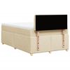 vidaXL Sommier &agrave; lattes de lit avec matelas cr&egrave;me 120x190 cm tissu