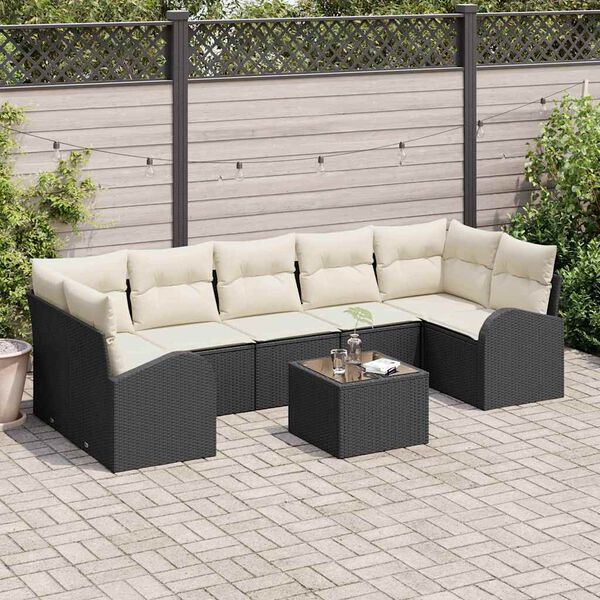 vidaXL Ensemble de canap&eacute; de jardin Noir 55 x 55 x 37 cm polyrotin
