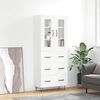 vidaXL Buffet haut Blanc 69,5x34x180 cm Bois d'ing&eacute;nierie
