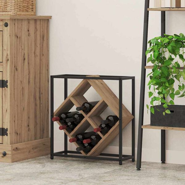 vidaXL Étagère à vin Chêne artisanal 51 x 18 x 52,5 cm