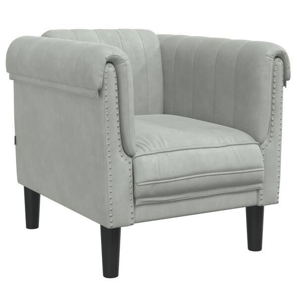 vidaXL Ensemble de canap&eacute;s 3 pcs gris clair velours