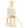vidaXL Arbre &agrave; chat avec griffoirs en sisal Cr&egrave;me 82 cm