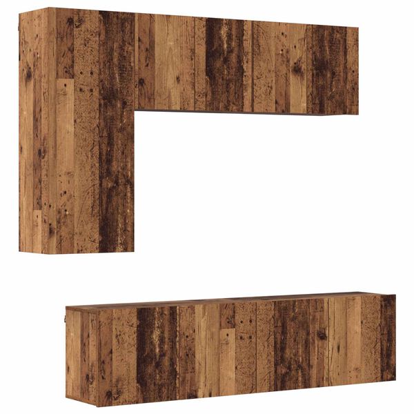 vidaXL Unit&eacute; murale de TV 5 pcs Bois Ancien Bois d'ing&eacute;nierie