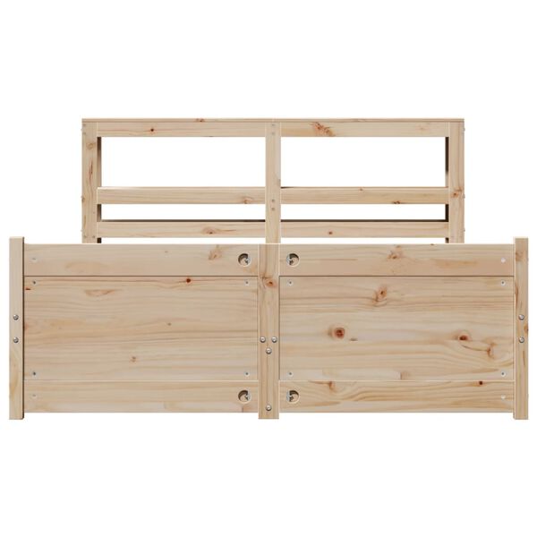 vidaXL Cadre de lit avec t&ecirc;te de lit sans matelas 140x190 cm