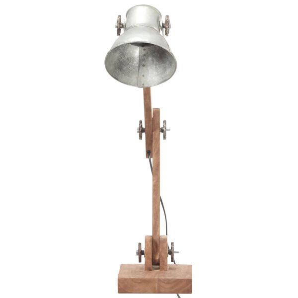 vidaXL Lampe de bureau industrielle Argent&eacute; Rond 58x18x90 cm E27