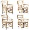 vidaXL Chaises de jardin 4 pc Naturel