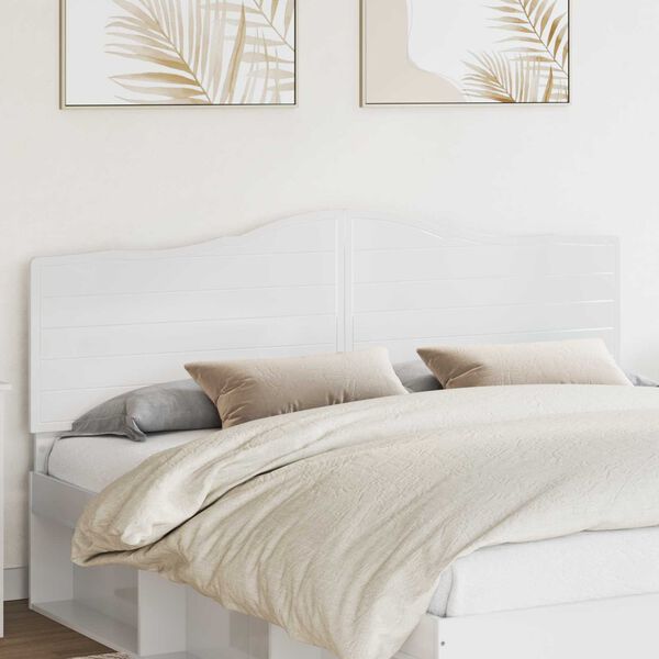 vidaXL T&ecirc;te de lit Blanc Brillant 200 cm Bois d'ing&eacute;nierie