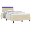 vidaXL Lit &agrave; ressorts avec matelas avec LED Cr&egrave;me 120 x 200 cm tissu