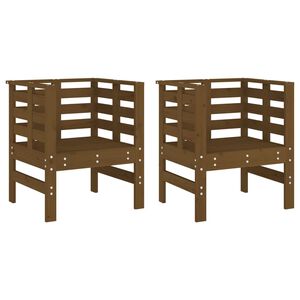 vidaXL Chaises de jardin lot de 2 marron miel 61,5x53x71 cm pin massif